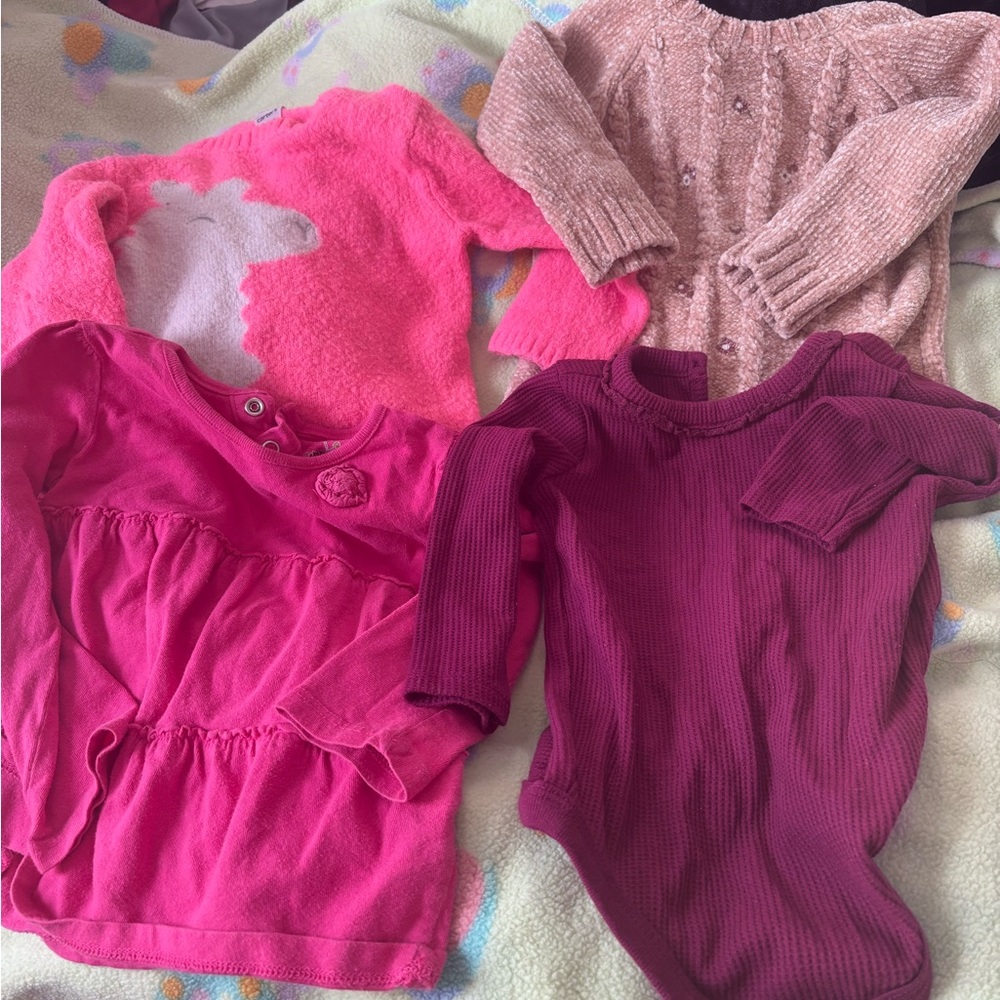 Pink and Purple Kids Tops Set